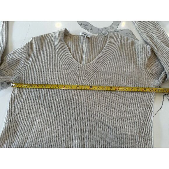 Madewell Cream Woolside Pullover V-Neck Sweater Women’s Sz M - Picture 3 of 7